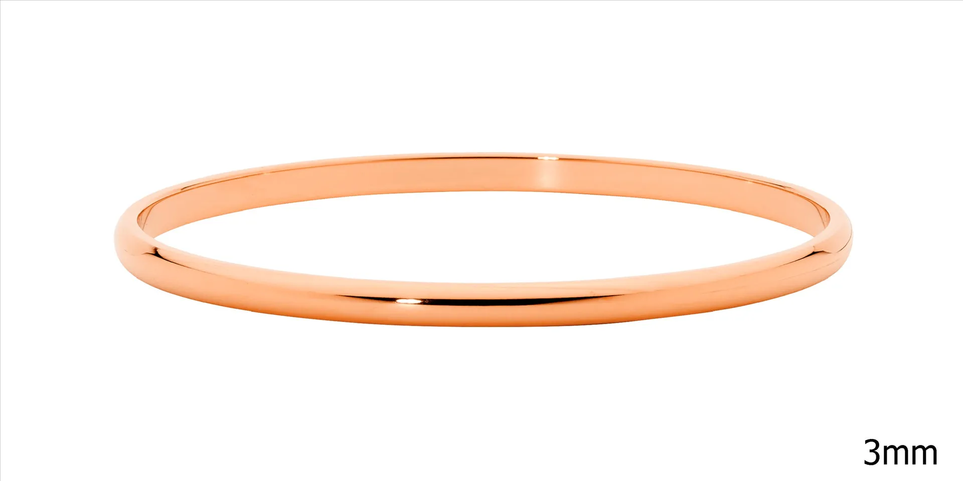 Stainless Steel Rose Gold Ip Plating 3Mm Bangle
