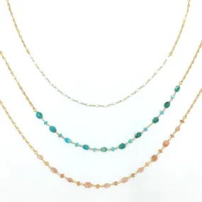 Stone Beaded Chain Necklace