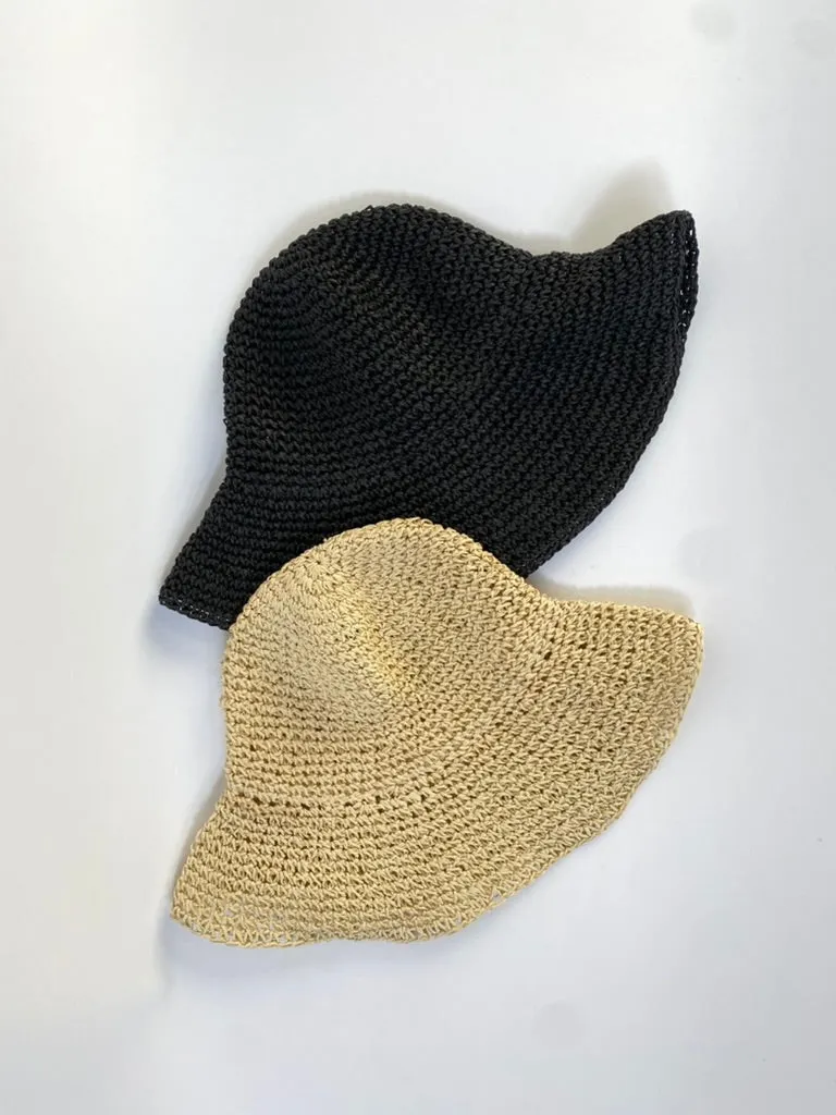 STRAW BUCKET HAT