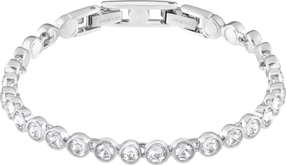 Swarovski  Rhodium White Large Crystal Tennis Bracelet One Size