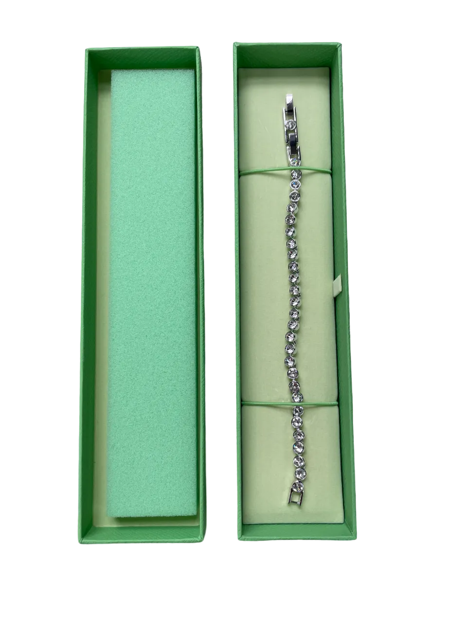 Swarovski  Rhodium White Large Crystal Tennis Bracelet One Size