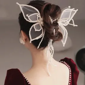 TAVIMART  -  silk yarn butterfly hairpin bride wedding clip hair accessories with jewelry show