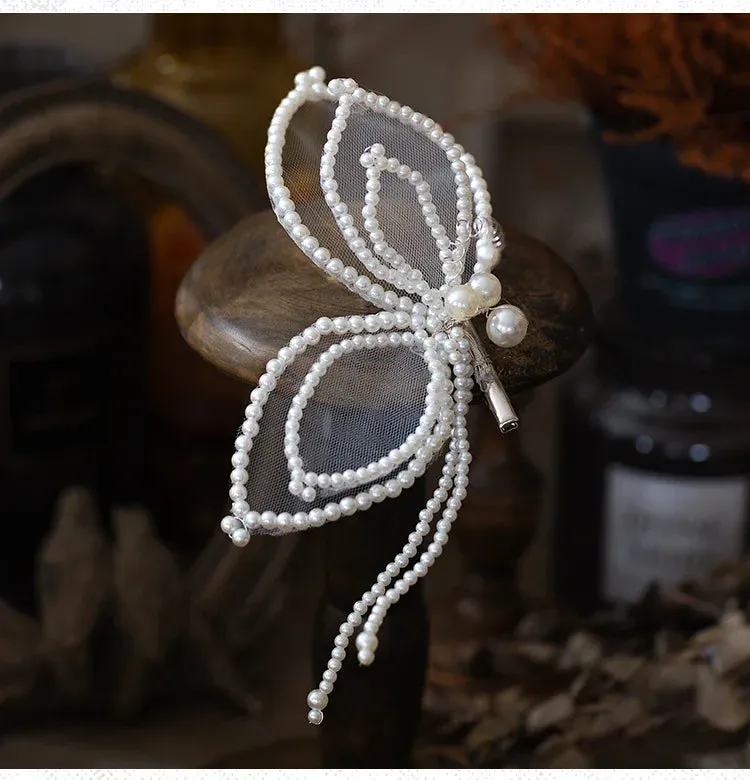 TAVIMART  -  silk yarn butterfly hairpin bride wedding clip hair accessories with jewelry show