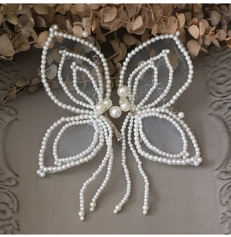 TAVIMART  -  silk yarn butterfly hairpin bride wedding clip hair accessories with jewelry show