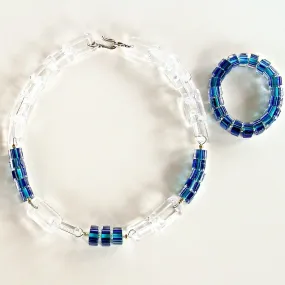 Tetra: 17.5" Clear Chain Necklace and Bracelet