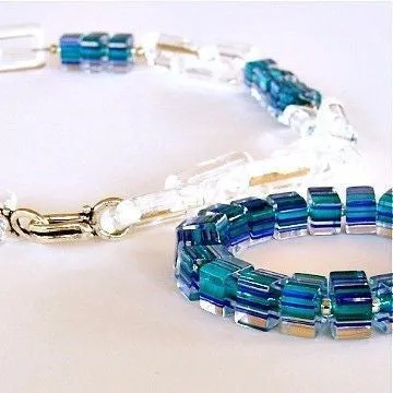 Tetra: 17.5" Clear Chain Necklace and Bracelet