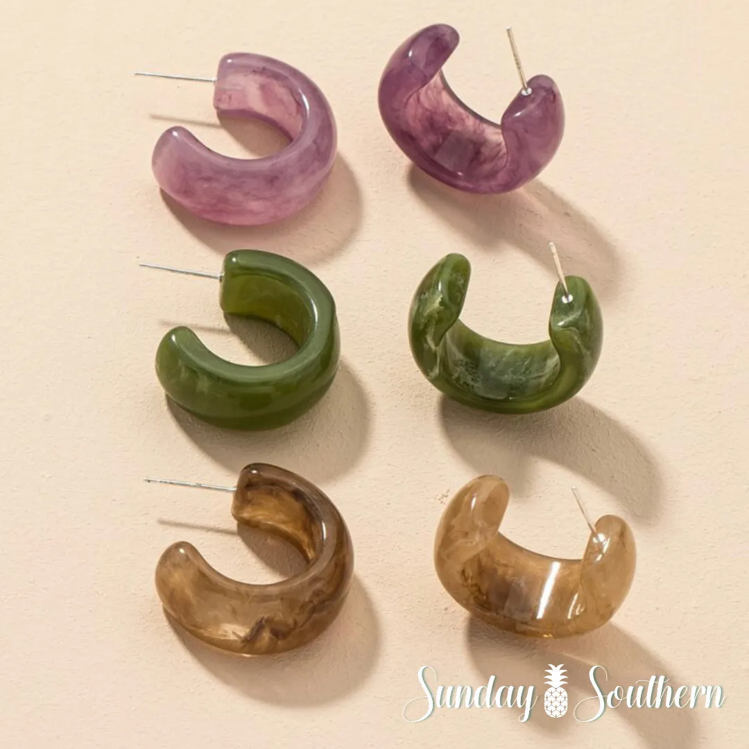 Thalia Jade Green Huggie Earrings