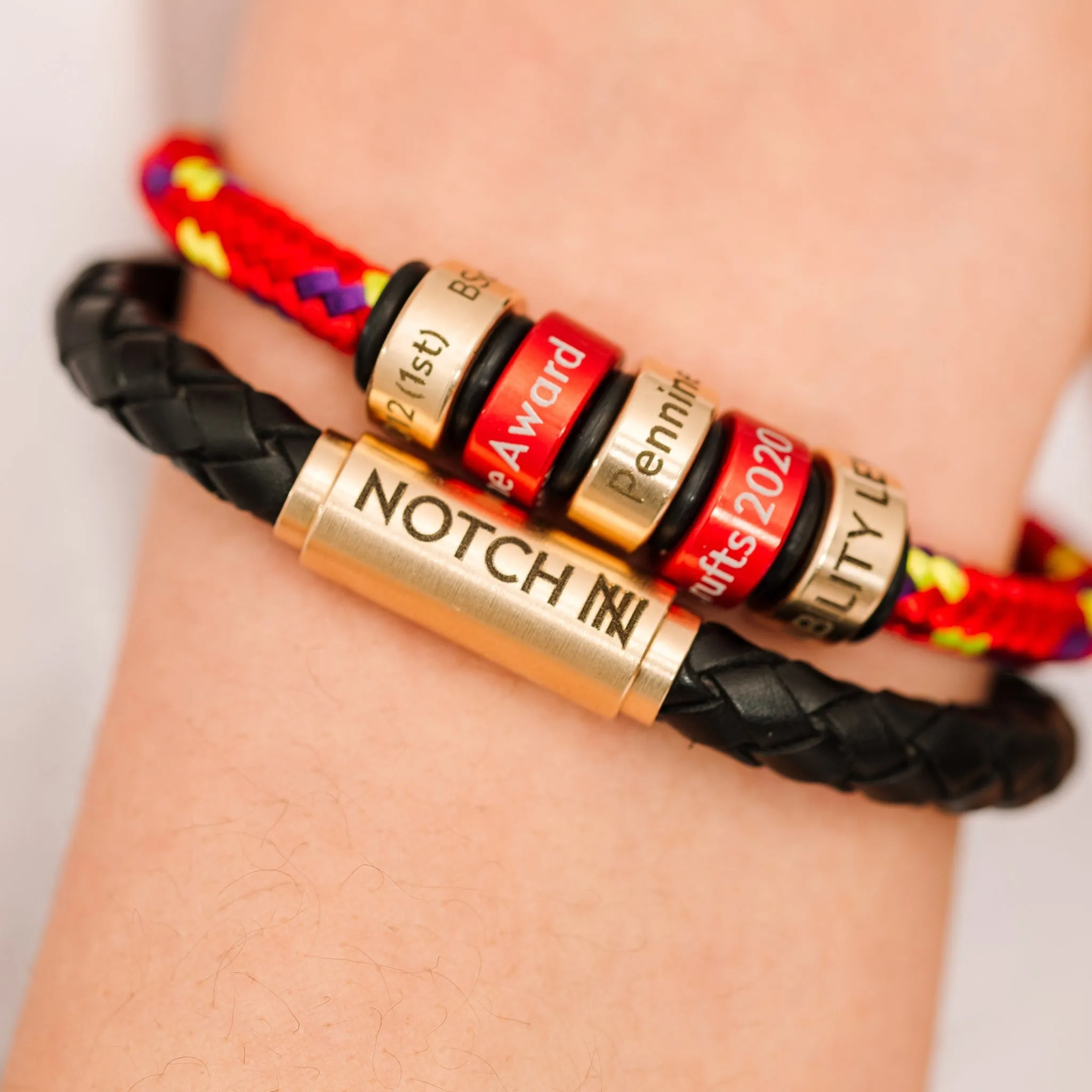 This Woman Runs OceanYarn NOTCH Bracelet - Coral Crush with Brass Clasp