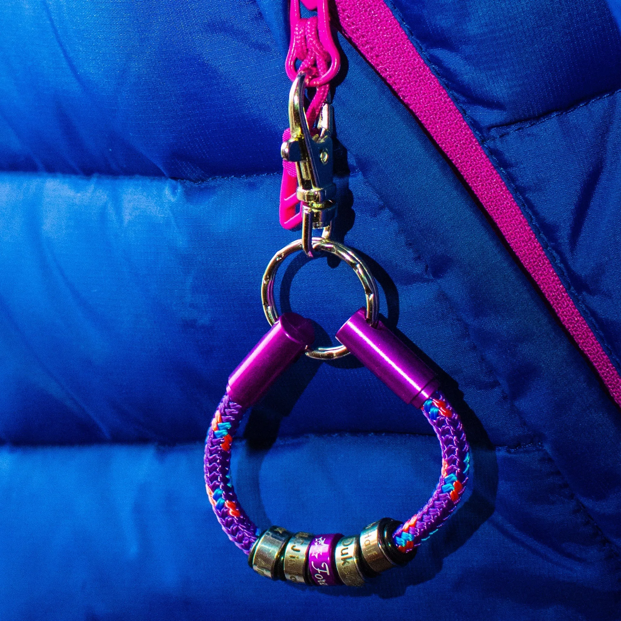 This Woman Runs OceanYarn NOTCH Bracelet - Coral Crush with Brass Clasp