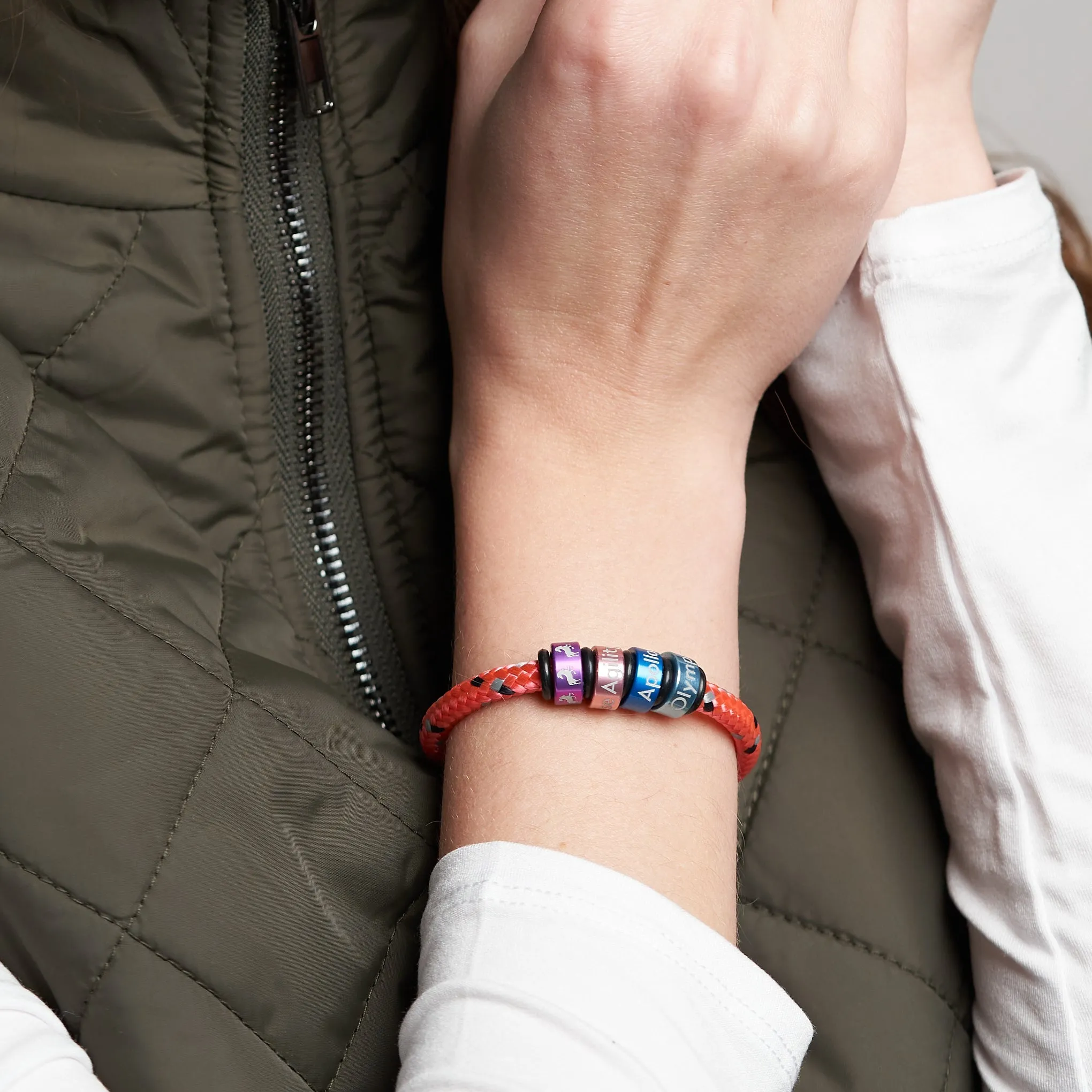 This Woman Runs OceanYarn NOTCH Bracelet - Coral Crush with Brass Clasp