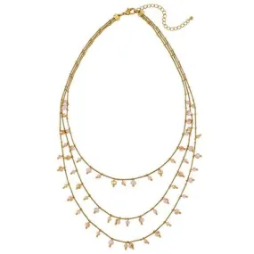 Three Layers Bead Drop Necklace