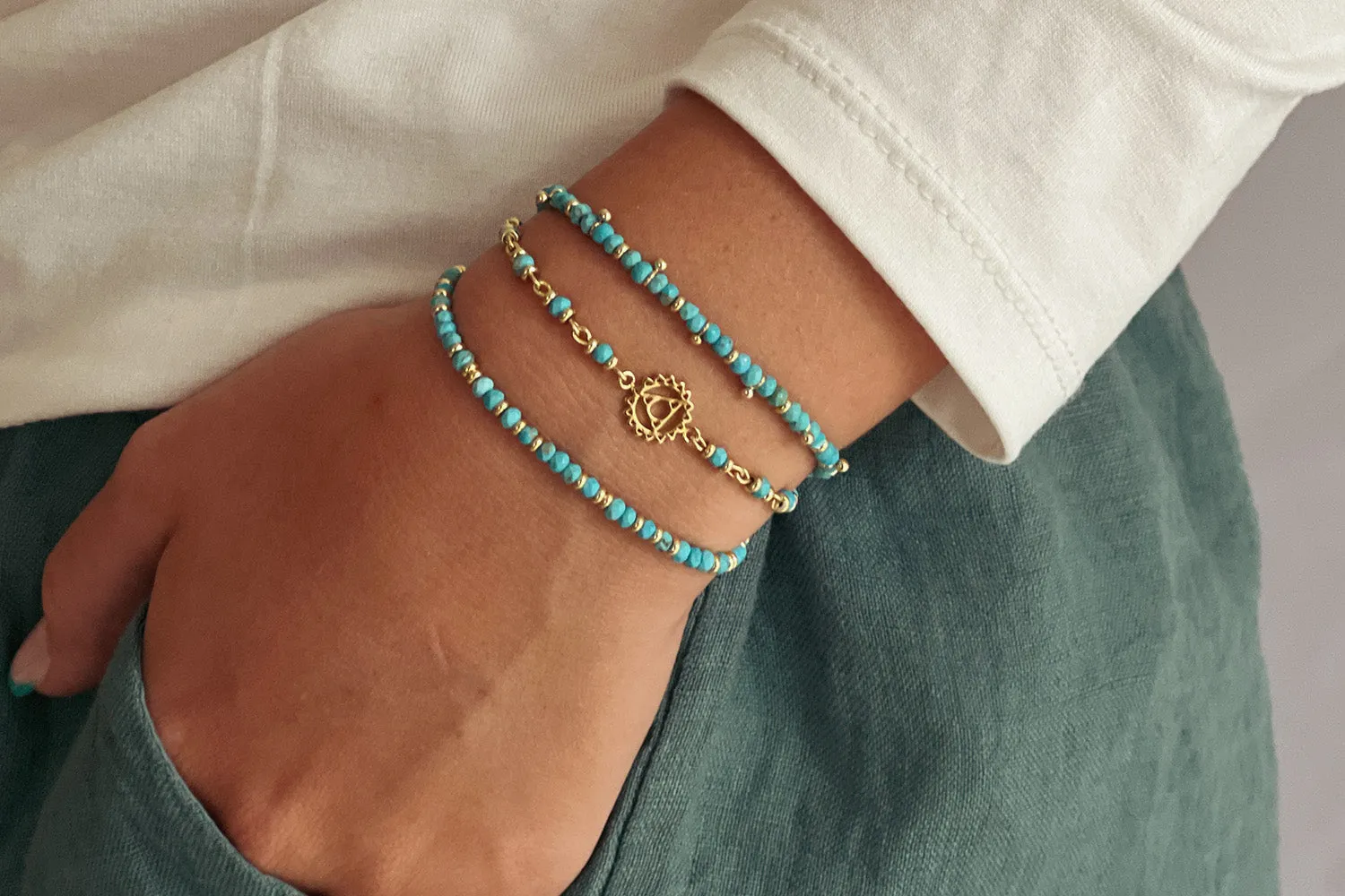Throat Chakra Gemstone Bracelet
