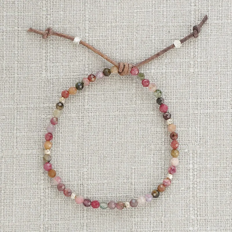 Tiny Mantras Bracelet - Pink Tourmaline | Daily Intention Bracelet