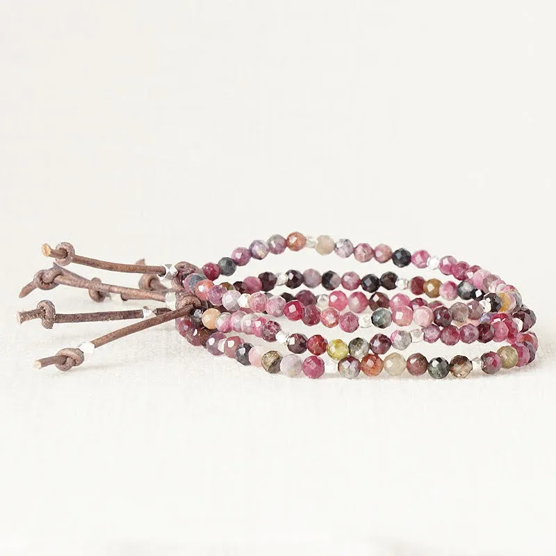 Tiny Mantras Bracelet - Pink Tourmaline | Daily Intention Bracelet