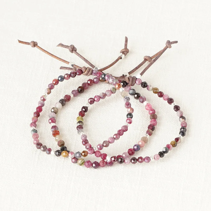 Tiny Mantras Bracelet - Pink Tourmaline | Daily Intention Bracelet