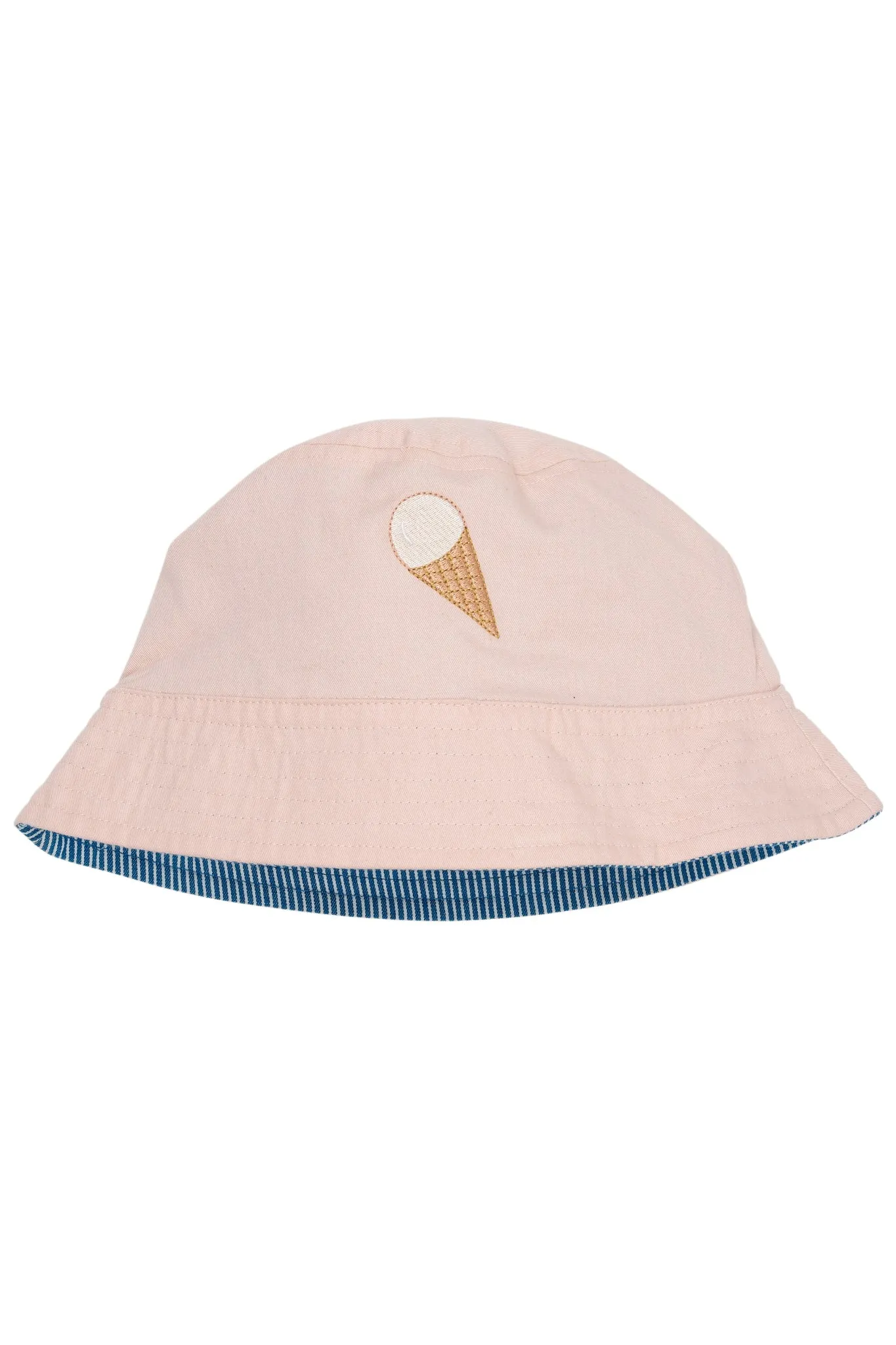 TWILL BUCKET HAT REVERSIBLE - DUSTY ROSE/SHARP BLUE STRIPE
