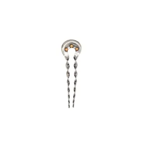 Twisted & Studded Hair Pin in Silver with Bronze Beads
