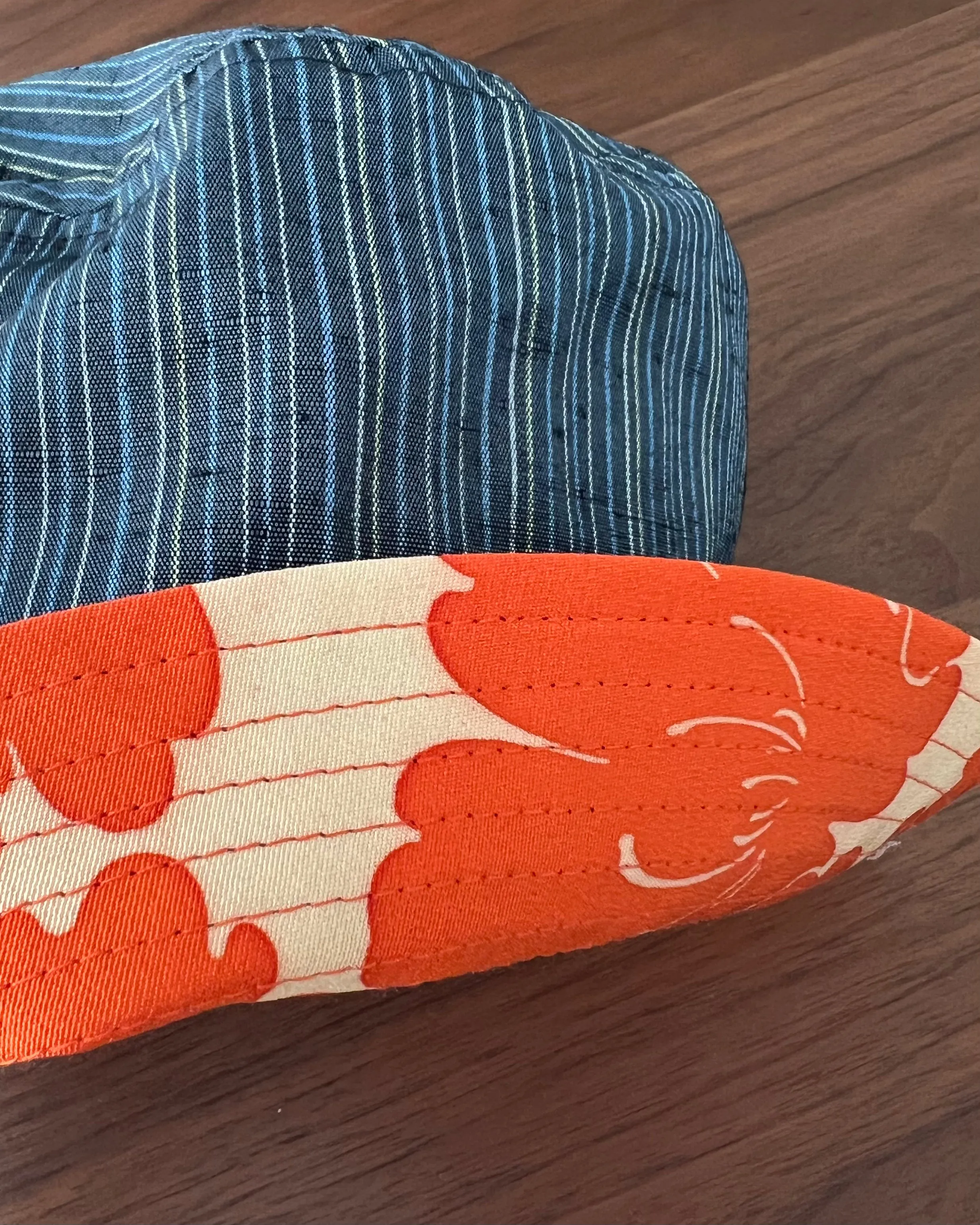 UPCYCLED KIMONO BUCKET HAT・ORANGE オレンジ