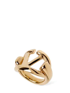 Valentino Garavani   V logo Moon band ring 