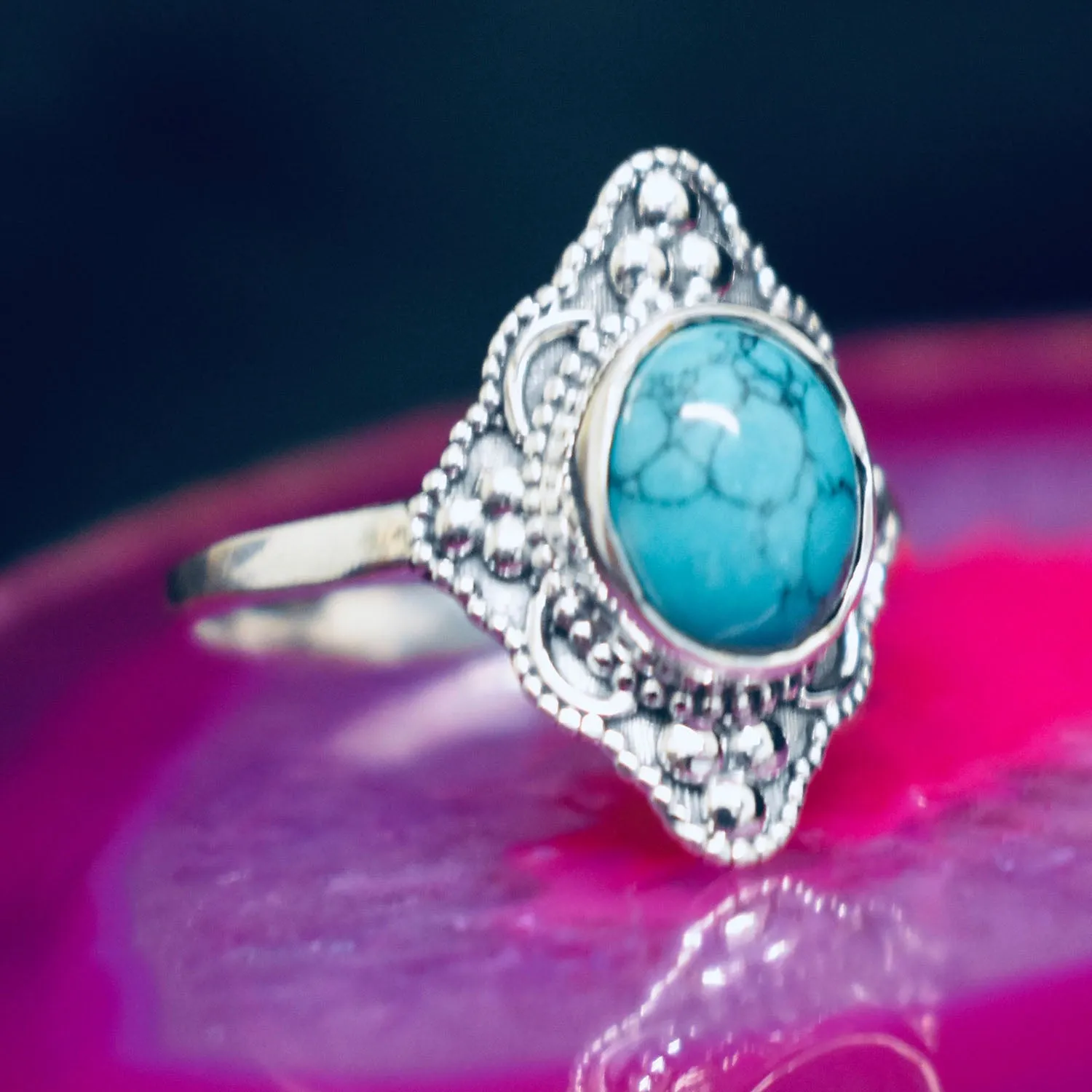 Vintage Turquoise Ring (925) Sterling Silver