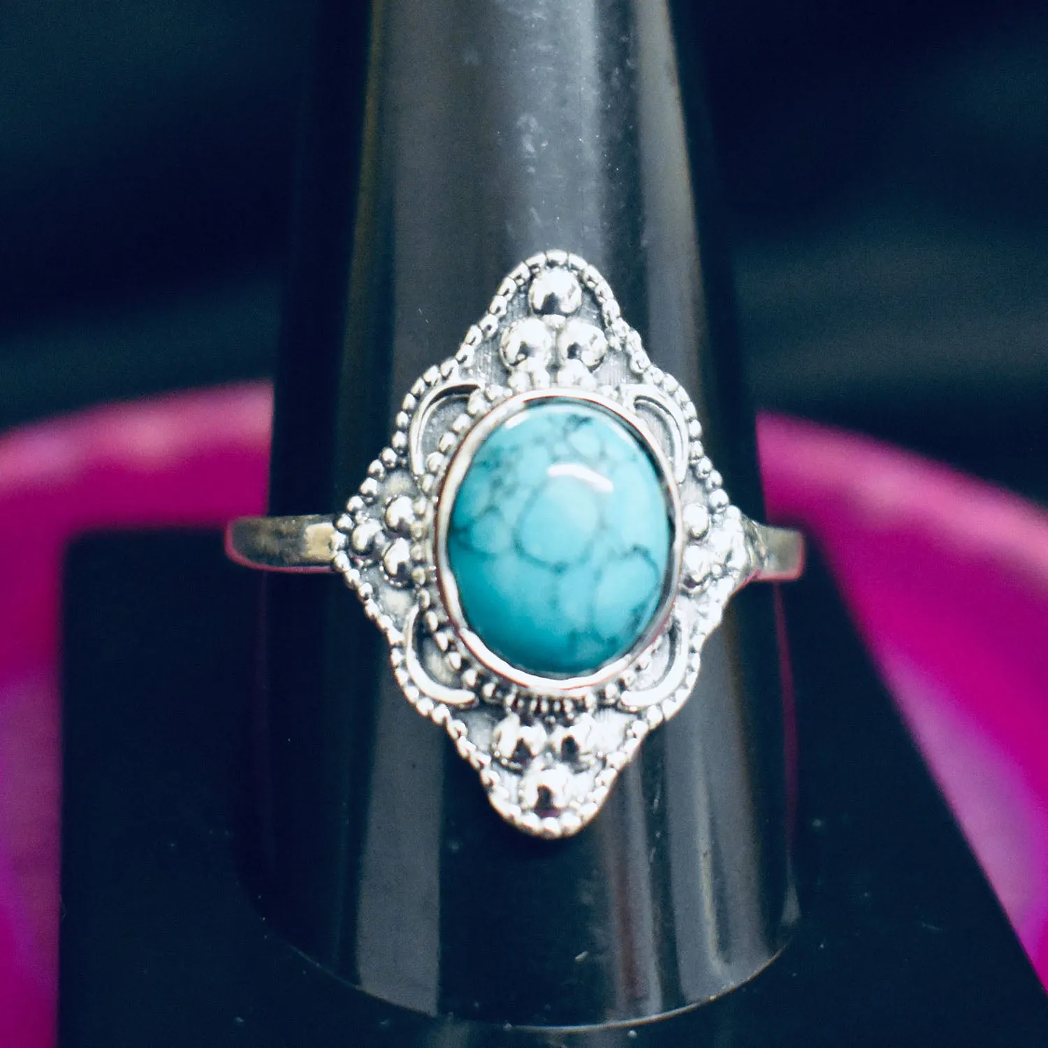 Vintage Turquoise Ring (925) Sterling Silver