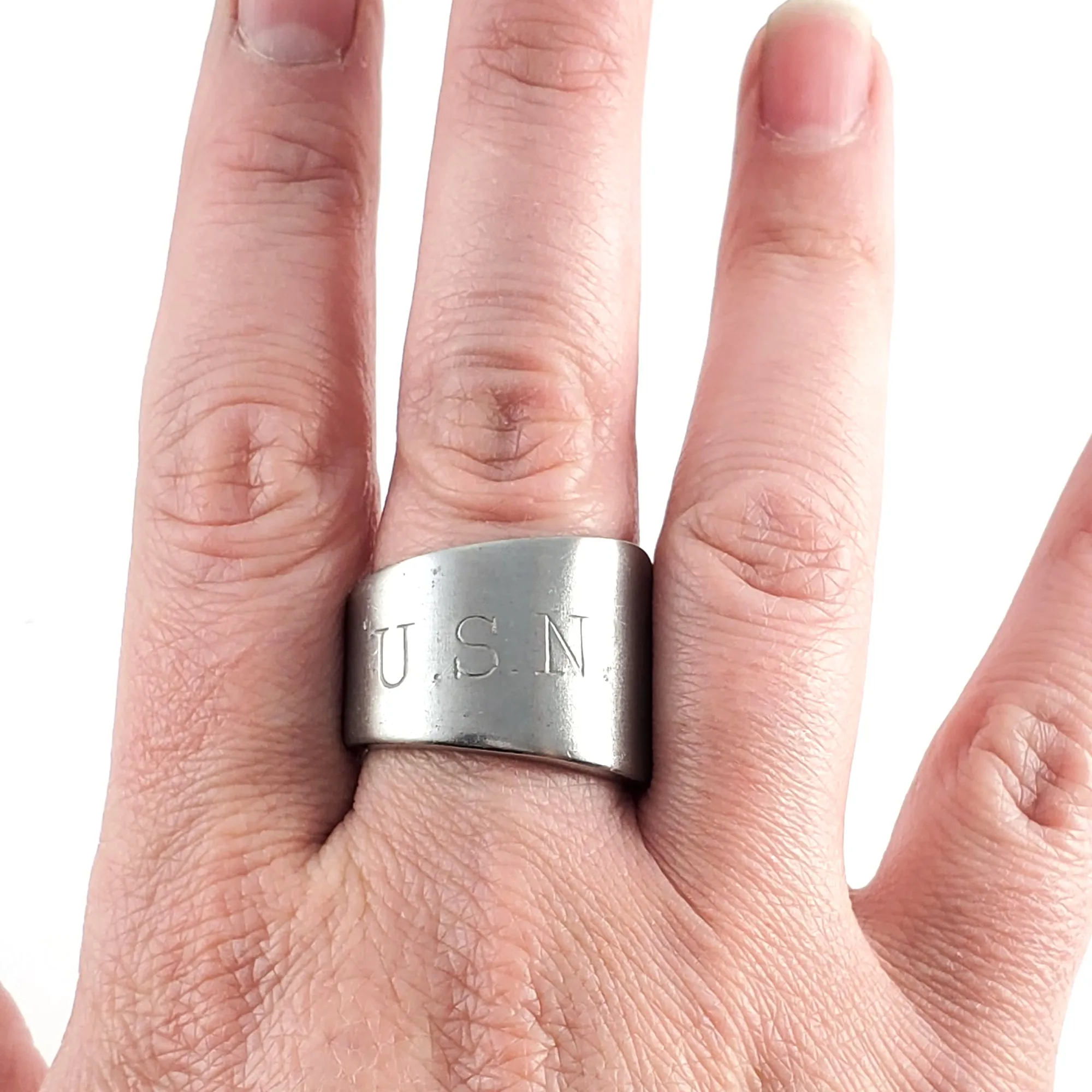 Vintage US Navy Stainless Steel Spoon Ring