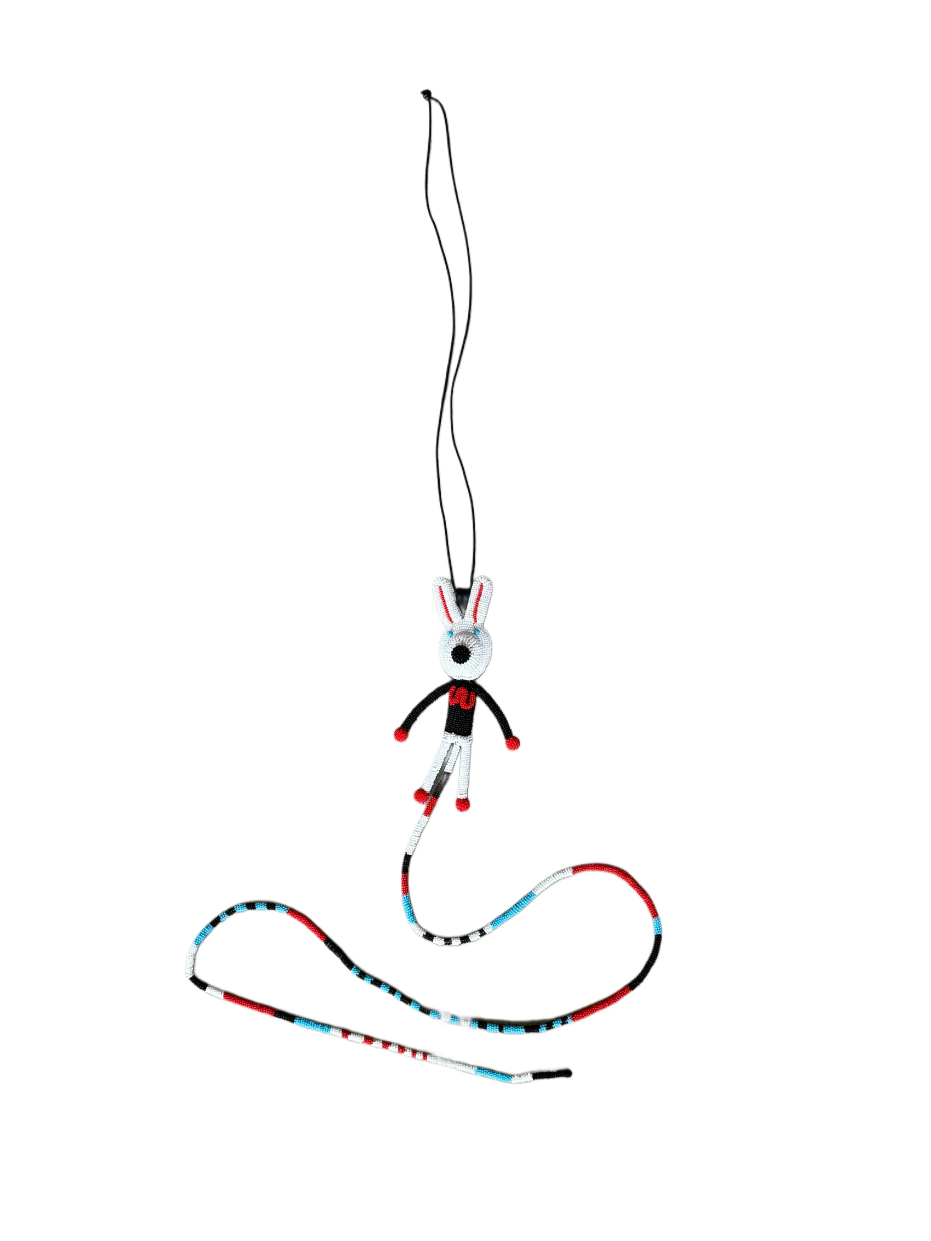 Walter Van Beirendonck Tube Rabbit Necklace Blue