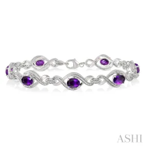 White Gold Amethyst Diamond Bracelet