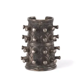 White Metal Tribal Bangle From Nagaland - Ca 1900