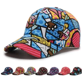 Women Men Cartoon Print Baseball Caps Female Male Lip Four Seasons Faloral Visors Snapback Cap Hat For Women Men