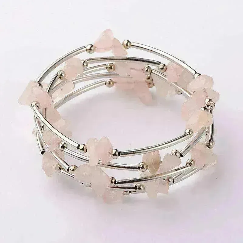 Women's Natural Crystal Crushed Stone Bracelet