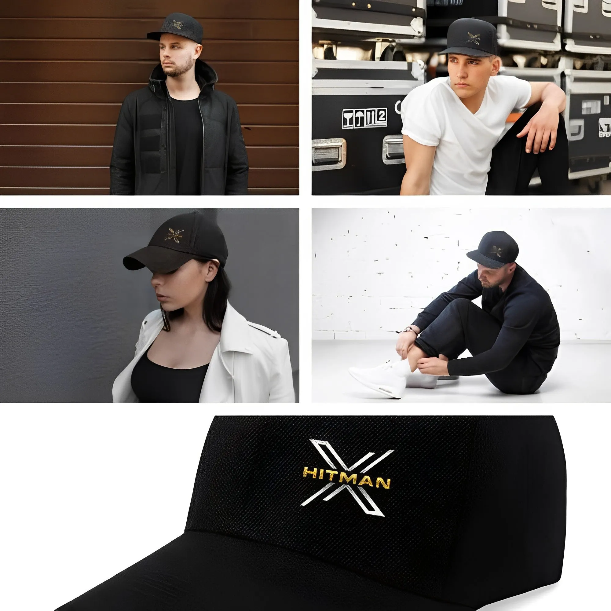 XHitman Stylish Modern, Sport Performance Adjustable Size Baseball Cap for Men and Women All Seasons Black & Red Combo